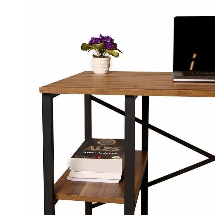 Birou Athena, Nuc - Negru, 120x65x72 cm