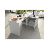 Birou Basak cu 2 Usi si Raft, Alb, 130x60x74 cm