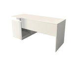 Birou Basak cu 2 Usi si Raft, Alb, 130x60x74 cm
