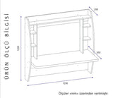 Birou Buglem Elegant cu biblioteca, Alb, 124x120x55 cm