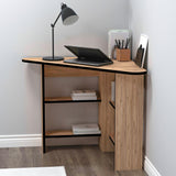 Birou Colt Bellingham cu Rafturi, Design Ergonomic, 80x74x80 cm - Stejar