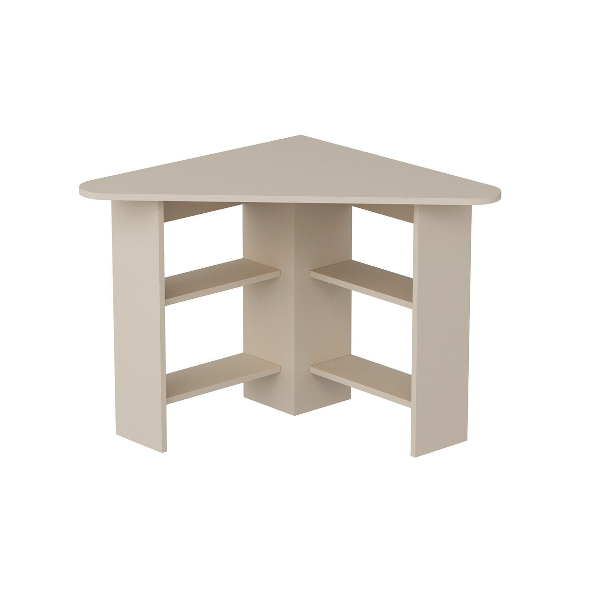 Birou Colt Bellingham cu Rafturi, Design Ergonomic, 80x74x80 cm - Bej