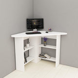 Birou Colt Bellingham cu Rafturi, Design Ergonomic, 80x74x80 cm - Alb