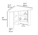 Birou Colt Bellingham cu Rafturi, Design Ergonomic, 80x74x80 cm - Multicolor