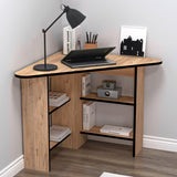 Birou Colt Bellingham cu Rafturi, Design Ergonomic, 80x74x80 cm - Stejar