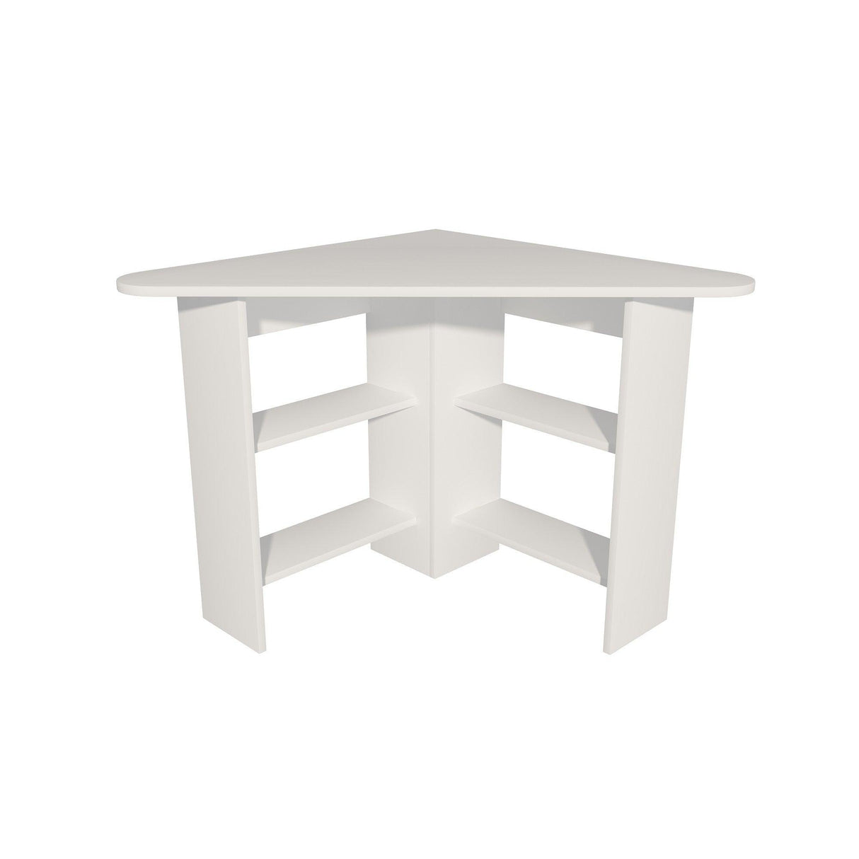 Birou Colt Bellingham cu Rafturi, Design Ergonomic, 80x74x80 cm - Alb