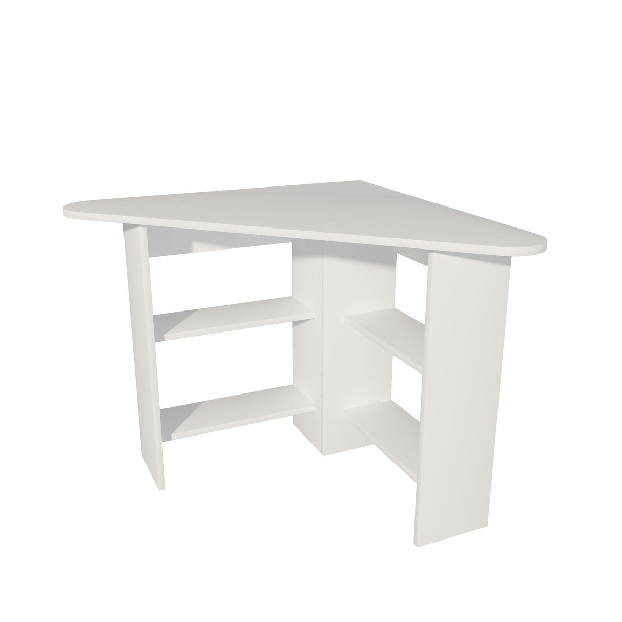 Birou Colt Bellingham cu Rafturi, Design Ergonomic, 80x74x80 cm - Alb