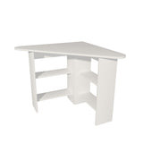 Birou Colt Bellingham cu Rafturi, Design Ergonomic, 80x74x80 cm - Alb