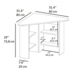 Birou Colt Bellingham cu Rafturi, Design Ergonomic, 80x74x80 cm - Alb