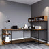 Birou Colt cu Biblioteca Mercan, Nuc, 200 x 72 x 60 cm