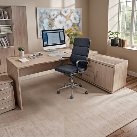 Birou colt de lucru profesional Armadi, Sonoma-Alb, 200x90x75 cm