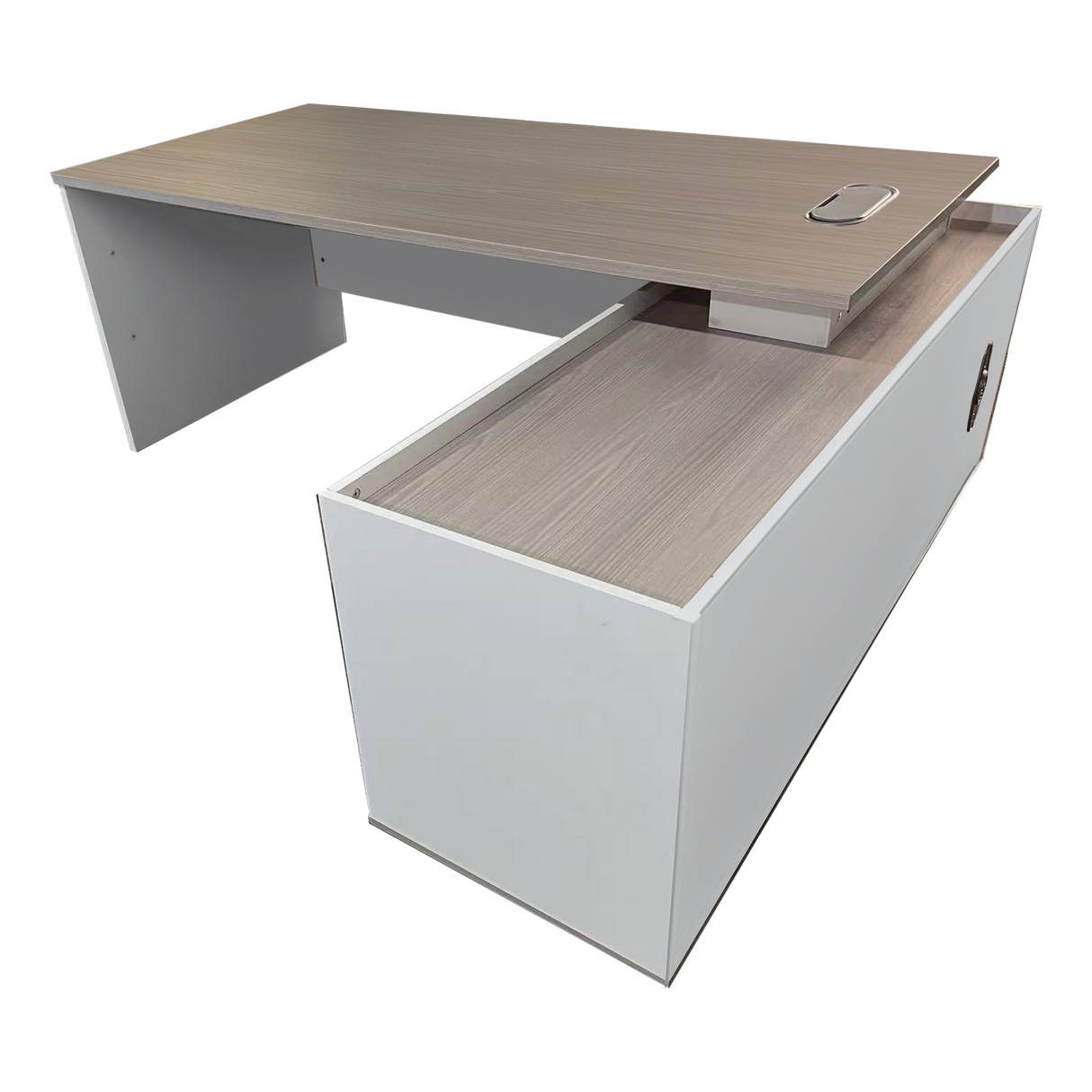 Birou colt de lucru profesional Armadi, Sonoma-Alb, 200x90x75 cm
