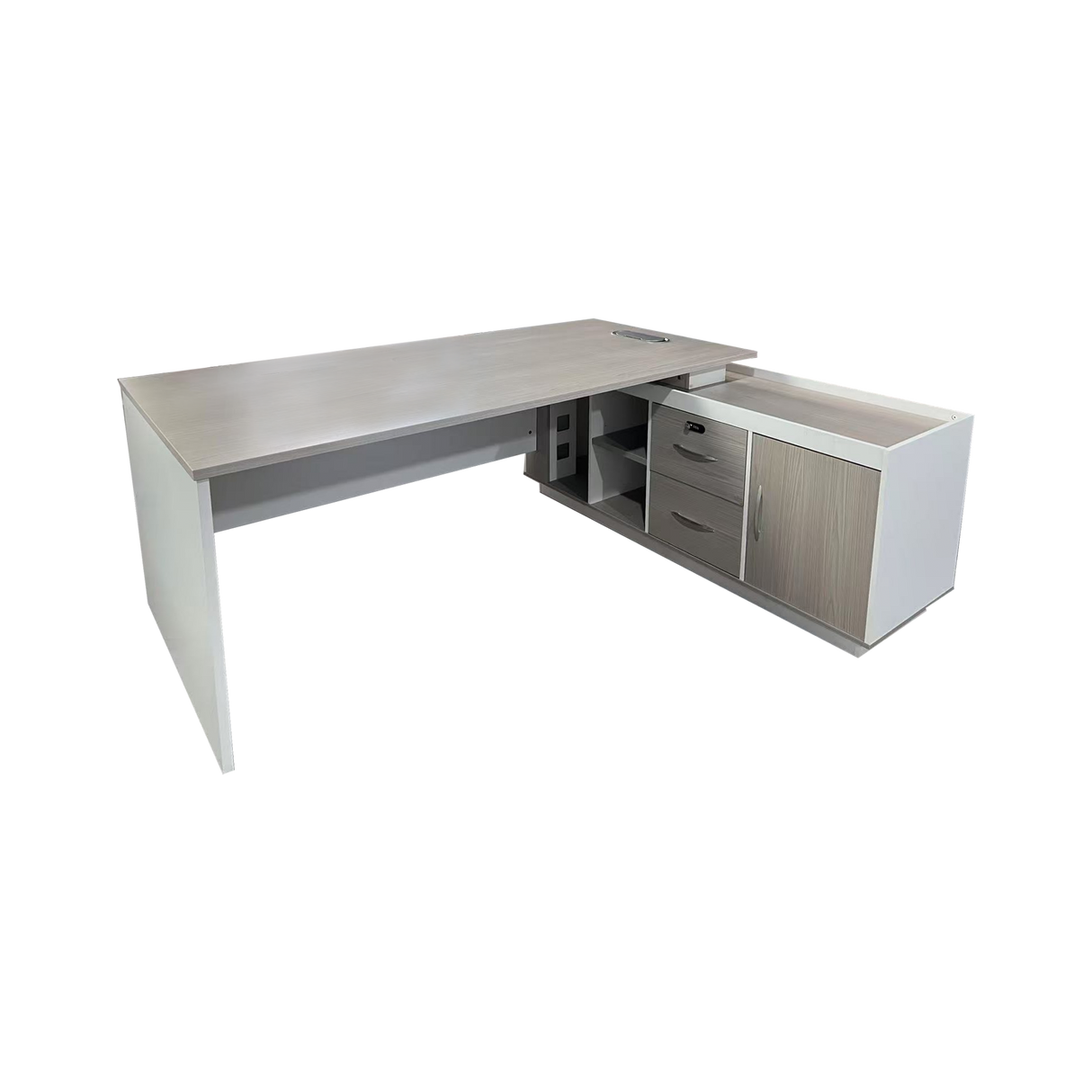 Birou colt profesional Armadi, Sonoma-Alb, 160x80x75 cm