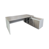 Birou colt profesional Armadi, Sonoma-Alb, 160x80x75 cm
