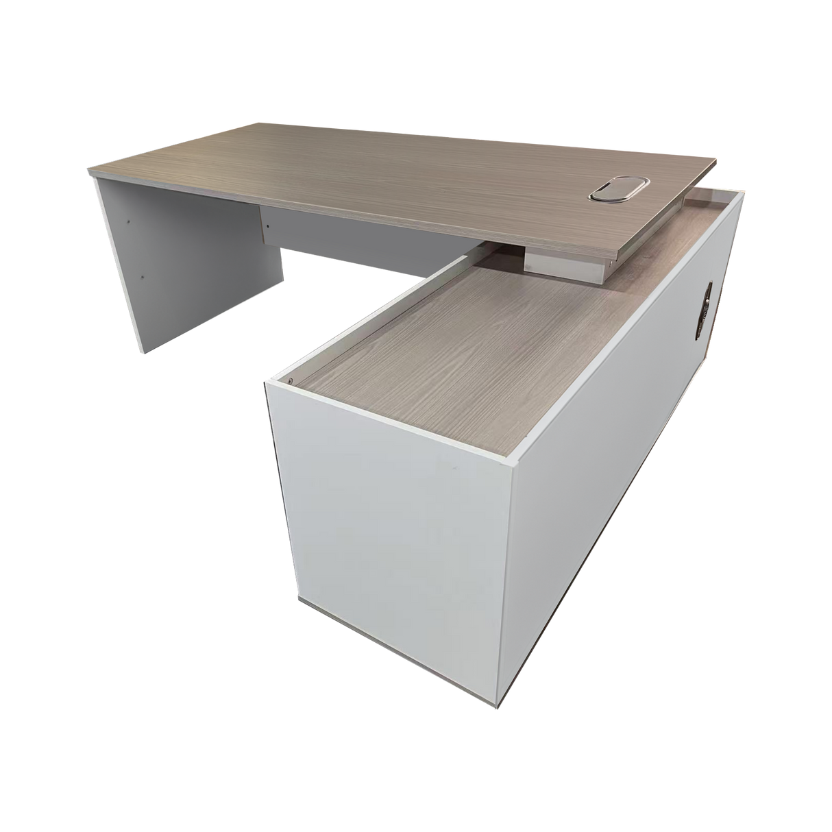 Birou colt profesional Armadi, Sonoma-Alb, 160x80x75 cm