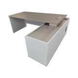 Birou colt profesional Armadi, Sonoma-Alb, 160x80x75 cm