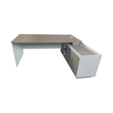 Birou colt profesional Armadi, Sonoma-Alb, 160x80x75 cm