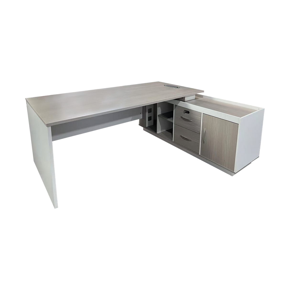 Birou Coltar de lucru profesional Armadi, Sonoma-alb, 180x80x75 cm
