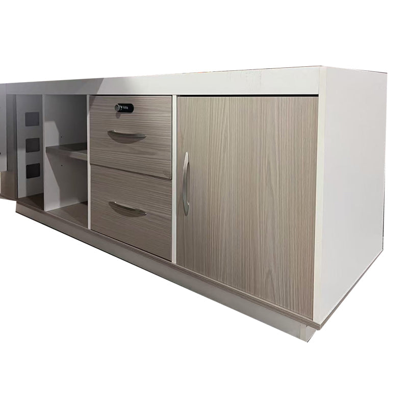 Birou Coltar de lucru profesional Armadi, Sonoma-alb, 180x80x75 cm