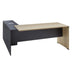 Birou reversibil Lotus, Negru - Stejar, 180x140x75 cm - 069-000011