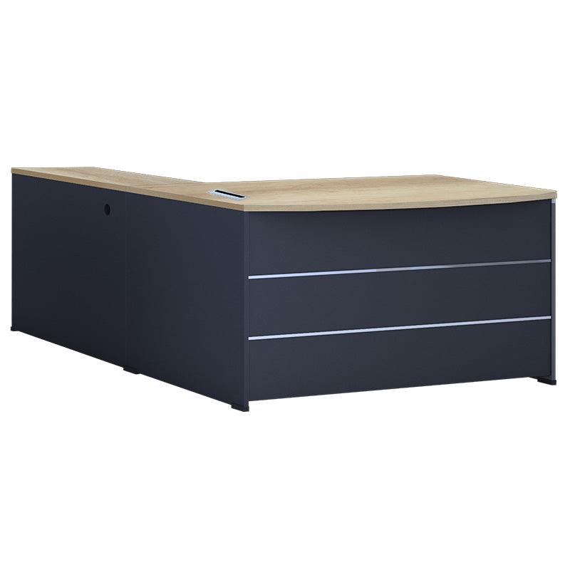 Birou reversibil Lotus, Negru - Stejar, 180x140x75 cm - Stejar