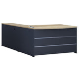 Birou reversibil Lotus, Negru - Stejar, 180x140x75 cm - Stejar