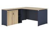 Birou reversibil Lotus, Negru - Stejar, 180x140x75 cm - Stejar