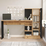 Birou CT2 Atlantic Pine-Negru, Stejar, 152x120x40 cm