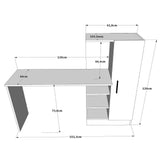 Birou CT2 Atlantic Pine-Negru, Stejar, 152x120x40 cm