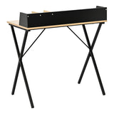 Birou cu aspect modern Zervan, metal și Lemn, Stejar - Negru, 80x50x84 cm