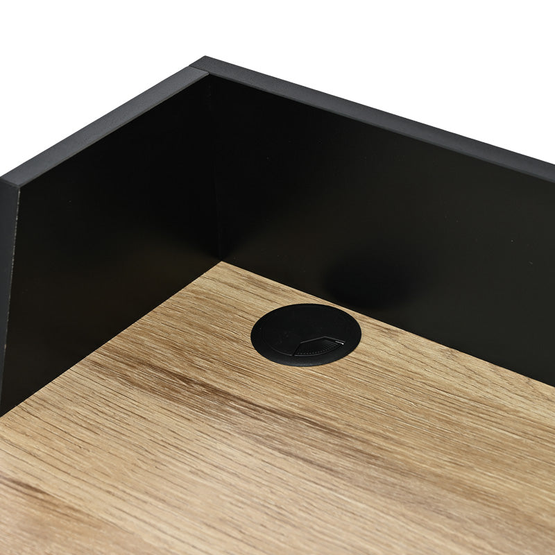 Birou cu aspect modern Zervan, metal și Lemn, Stejar - Negru, 80x50x84 cm