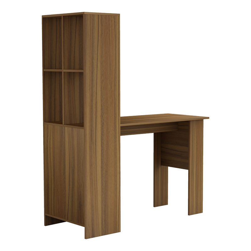 Birou cu biblioteca Acumen melamina, nuc, 120x50x150 cm