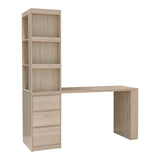 Birou cu bibliotecă Cliner, Stejar, 140x50x180 cm