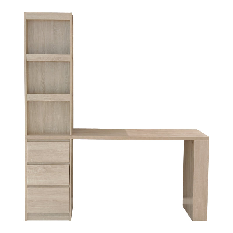 Birou cu bibliotecă Cliner, Stejar, 140x50x180 cm