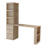 Birou cu bibliotecă Cliner, Stejar, 140x50x180 cm