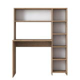 Birou cu biblioteca Erou, Stejar - Alb, 113x142x40 cm - Stejar