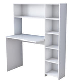 Birou cu biblioteca Erou, Stejar - Alb, 113x142x40 cm - Alb
