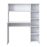 Birou cu biblioteca Erou, Stejar - Alb, 113x142x40 cm - Alb