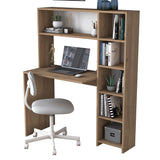 Birou cu biblioteca Erou, Stejar - Alb, 113x142x40 cm - Stejar
