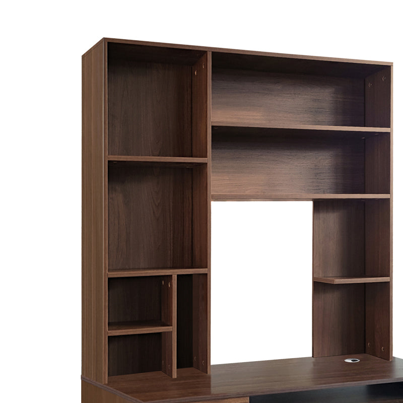 Birou cu biblioteca Novelty, Nuc - Stejar, 120x55x182 cm - Nuc