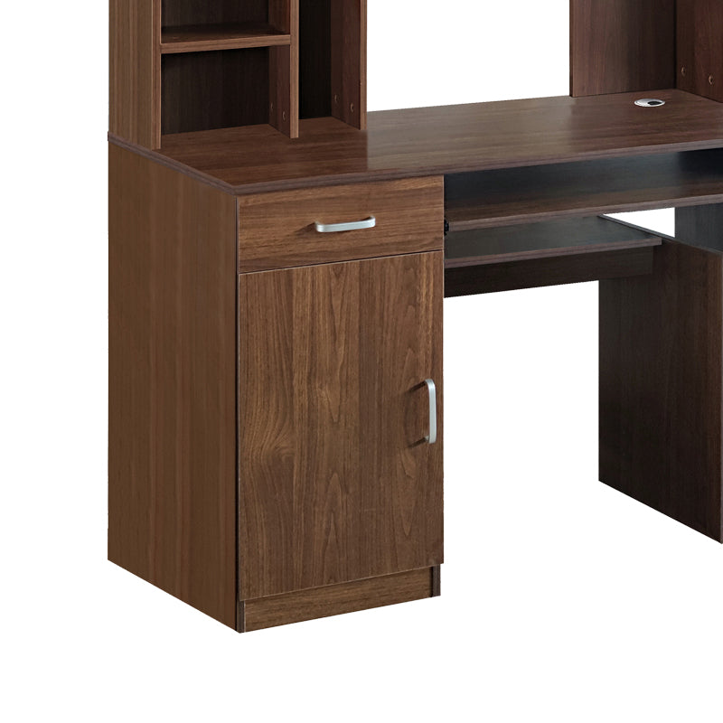 Birou cu biblioteca Novelty, Nuc - Stejar, 120x55x182 cm - Nuc
