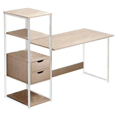 Birou cu biblioteca Zayn ΙΙ, Natural,  107x40x110 cm