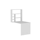 Birou cu raft de perete pliabile Elegant, Alb, 59x16x80.2 cm