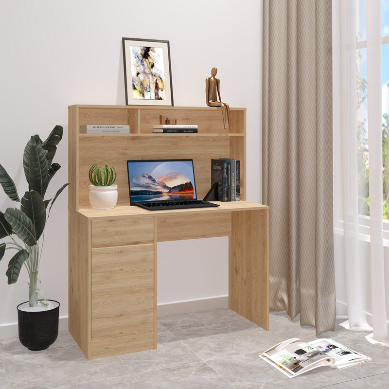 Birou Secreta cu raft, 110x50x135 cm - Stejar
