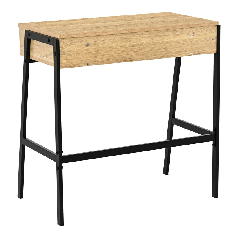 Birou Rezio cu raft si sertar, 75x45x76 cm - Stejar-Negru