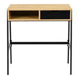 Birou Rezio cu raft si sertar, 75x45x76 cm - Stejar-Negru