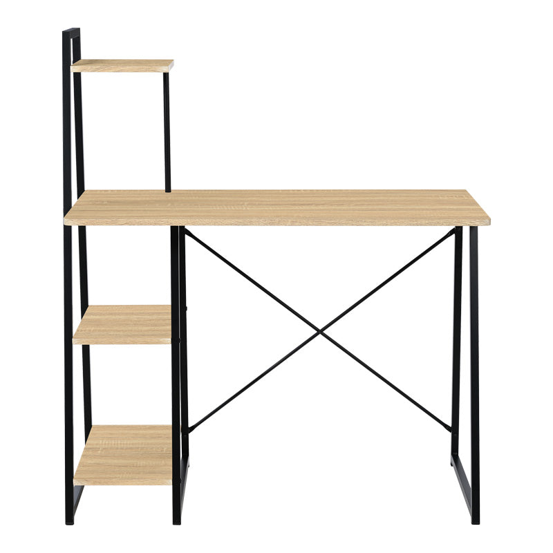 Birou cu rafturi Deckstor, metal și Lemn, Stejar, 102x50x117 cm