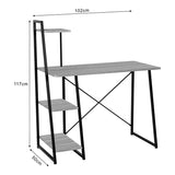 Birou cu rafturi Deckstor, metal și Lemn, Stejar, 102x50x117 cm