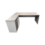 Birou de colt Armadi I, Sonoma-Alb, 180x80x75 cm