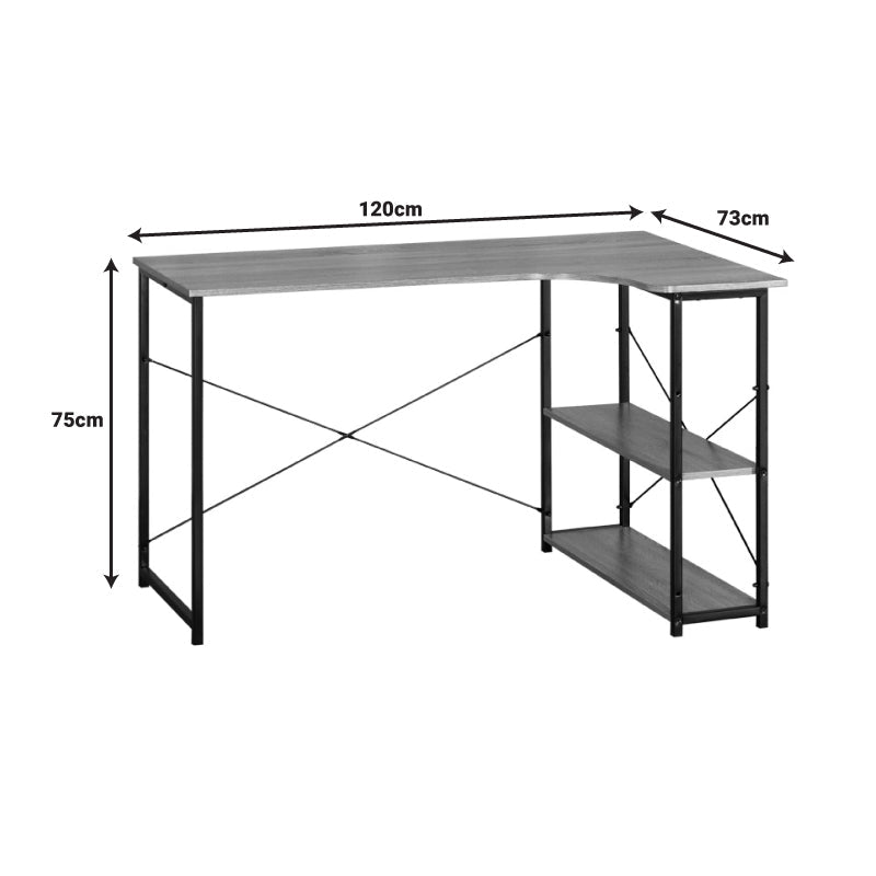 Birou de colt Merlin, Stejar, 120x73x75 cm
